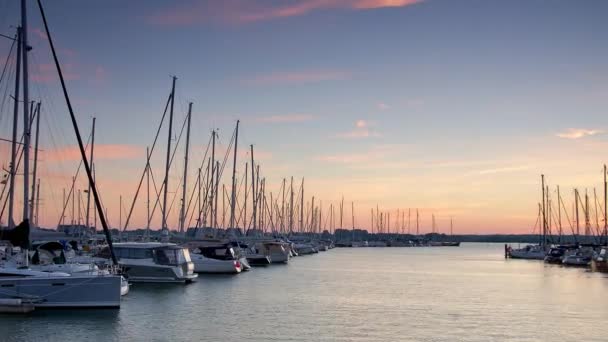 Timelapse Lever Soleil Dans Marina Krslin Mer Baltique — Video