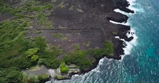 Hawaii Nin Büyük Adası Yukarıdan Gösterilen Siyah Yeşil Mavinin Güzel — Stok video