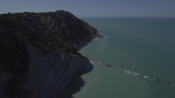 Drohne Aerial Von Mezzavalle Beach Versteckte Paradiesische Bucht Mit Schönem — Stockvideo