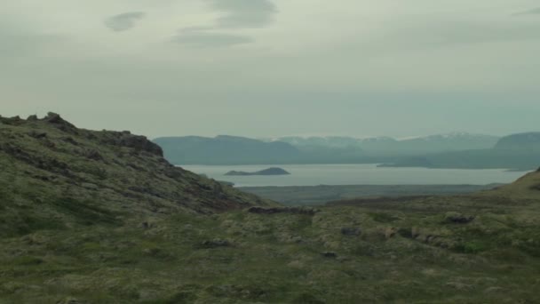 Hermoso Paisaje Iceland Movimiento Cámara Cámara Panorámica Izquierda Derecha Ninguna — Vídeos de Stock