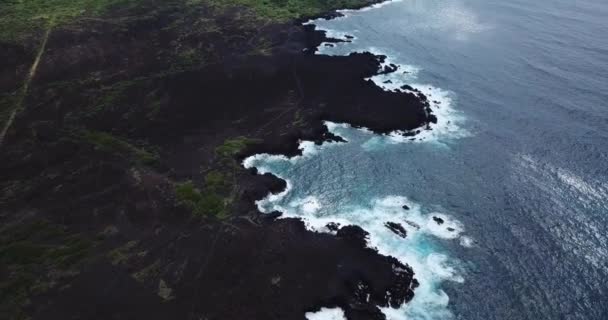 Big Island Hawai Housing Beautiful Contrasts Black Green Blue All — Stock Video