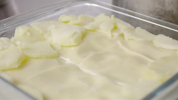 Приготування Картоплі Лазанью Кадри — стокове відео