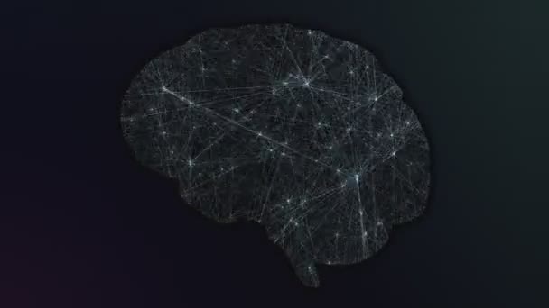 Cerebro Humano Cableado Con Impulsos Eléctricos Serie — Vídeo de stock