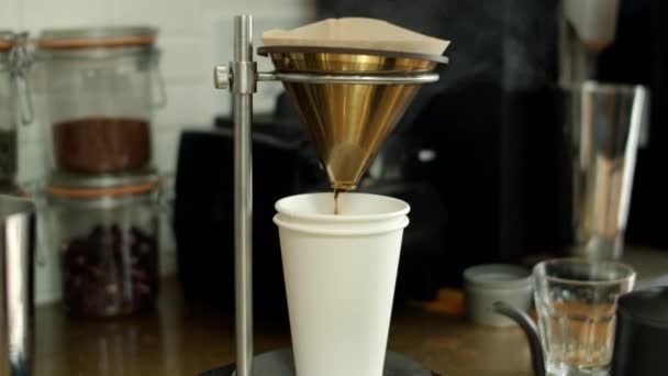 Tropfen Kaffee Machen Breit — Stockvideo