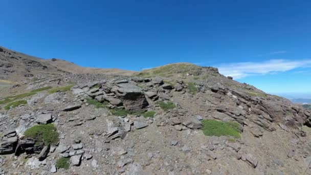 Španělsko Granada Sierra Nevada Léto Shora Zdola Dronem Akční Kamera — Stock video