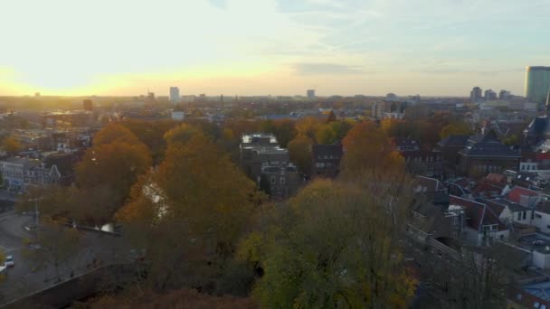 Utrecht Şehri Hollanda Nın Hava Görüntüleri Şehrin Çevresinin Manzarası — Stok video