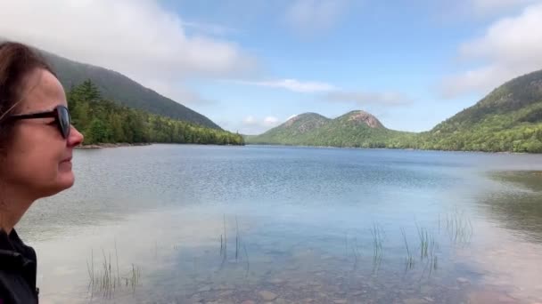 Strzał Jordan Pond Acadia National Park Pobliżu Bar Harbor Maine — Wideo stockowe