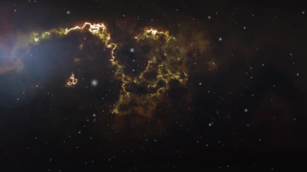 Les Nuages Nébuleuse Déplacent Dans Univers Étoilé — Video