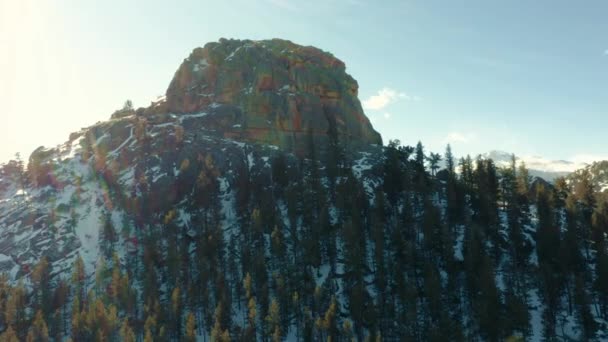Zdjęcia Dronów Śnieżnych Gór Wzgórz — Wideo stockowe