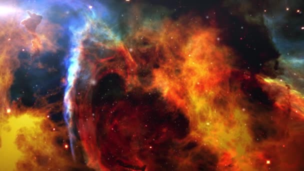 Evren Deki Nebula Yıldızların Etrafında Parıldıyor — Stok video