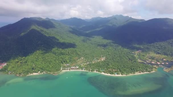 High Aerial Lato Pan Colpo Koh Chang Con Mare Giungla — Video Stock