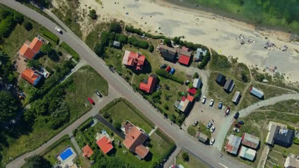 Wonderful Skyview Byxelkrok Land Sweden Clear Green Ocean Village Aerial — Stock video