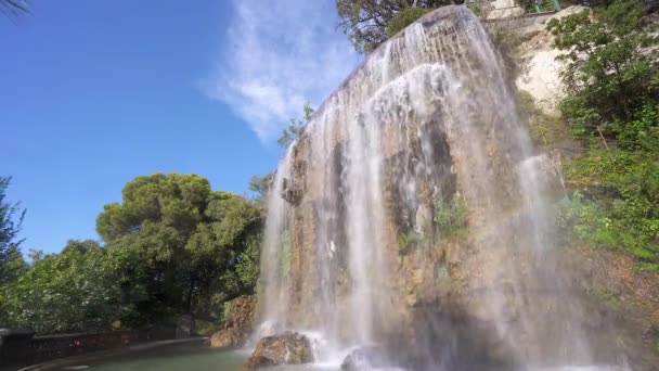 Cascade Casteu Nice Şatosu Nda Bulunmaktadır Fransa Güzel Şelale — Stok video