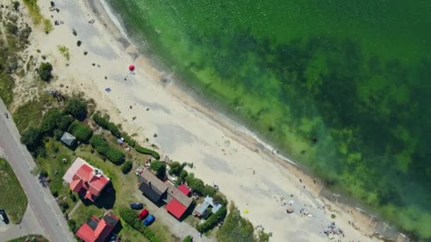 Tiro Cima Para Baixo Recife Coral Sob Mar Báltico Claro — Vídeo de Stock