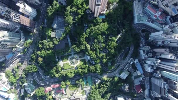 Megapolis Hong Kong Arranha Céus Vista Urbana Alta Altitude Área — Vídeo de Stock