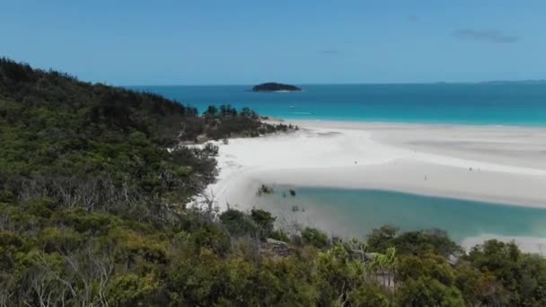 Légi Előrenyomulás Whitehaven Beachen Whitsunday Islanden Ausztrália — Stock videók