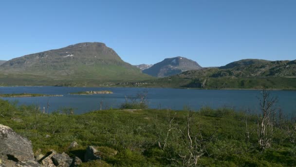 Vista Las Montañas Riksgransen Laponia Sueca Julio — Vídeo de stock