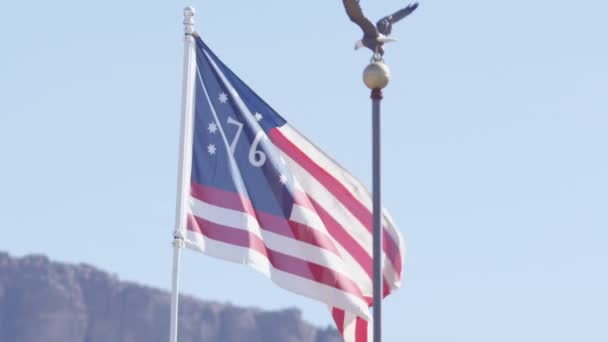 Amerikan Bayrağı Birleşik Devletler Ağır Çekim Yakın Çekim — Stok video