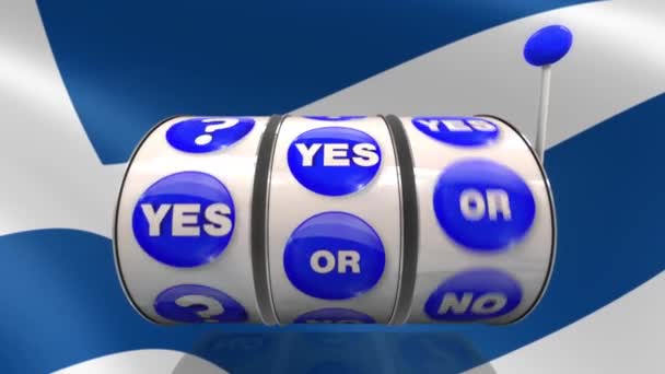 Slot Machine Wheels Vote Yes Greek Flag Background Possibility Edit — Stock Video