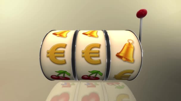 Slot machine wheels, with euro symbol, video with different ends, matte / alpha channel