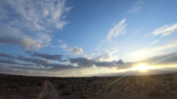 Sunset Drifting Clouds Desert Landscape Time Lapse — Stock Video