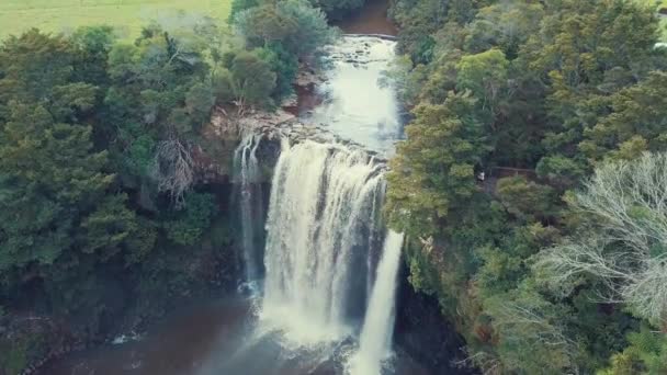 Αεροφωτογραφία Του Rainbow Falls Waianiwa Στο Kerikeri Της Νέας Ζηλανδίας — Αρχείο Βίντεο