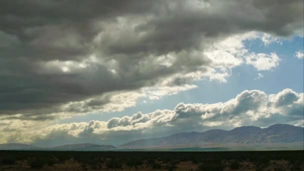 Clouds Roll Mojave Desert Time Lapse — Stock Video