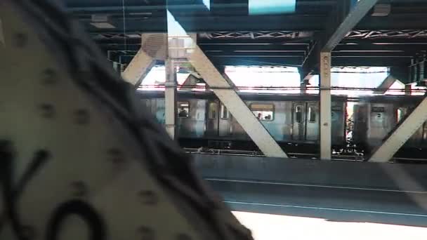 New York City Tunnelbanetåg Väg Till Coney Island Reser Från — Stockvideo