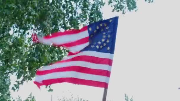 Bandeira União Guerra Civil Bandeira Voa Brisa — Vídeo de Stock