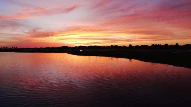 Jezioro Okeechobee Zachód Słońca Statyczny — Wideo stockowe