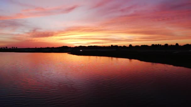 Lago Okeechobee Puesta Del Sol Estático — Vídeo de stock