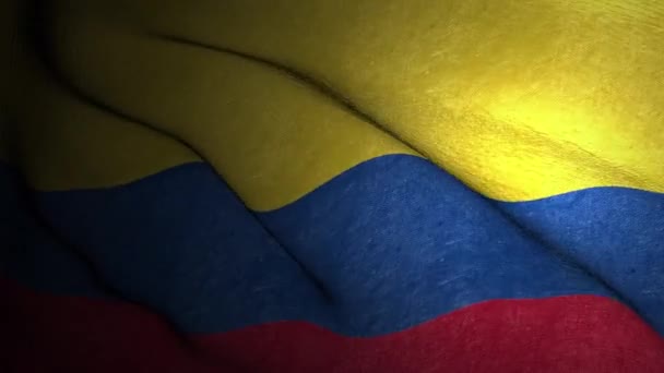 Een Vlag Van Colombia Zwaaiend Met Wind Een Epische Dramatische — Stockvideo