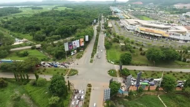 Widok Lotu Ptaka Stan Ruchu Południu Samochodów Motocykl — Wideo stockowe