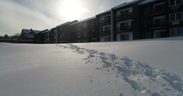 Nieve Invierno New Hampshire Vacaciones Montaña — Vídeos de Stock