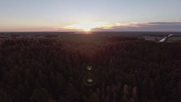 Nagranie Drone Sunrise Lake — Wideo stockowe