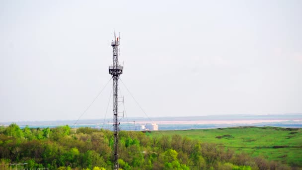 Torre Comunicação Sinal Móvel Internet Transmissão — Vídeo de Stock