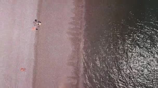Una Vista Aérea Las Hermosas Playas Guijarros Budleigh Salterton Pequeño — Vídeo de stock