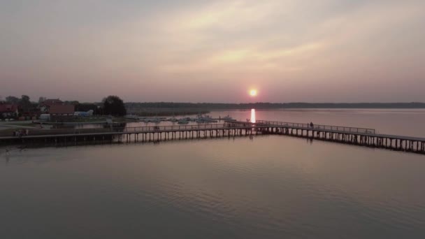 Beelden Van Zonsondergang Vanuit Drone Lucht — Stockvideo