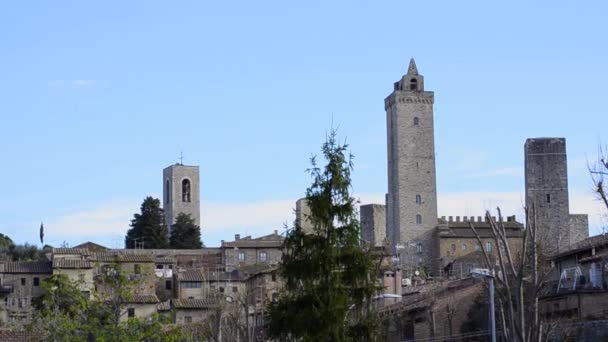 Famose Torri Medievali Pietra Dell Antica Città San Gimignano Toscana — Video Stock