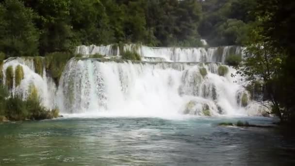 Belle Cascate Nel Parco Nazionale Krka Croazia — Video Stock