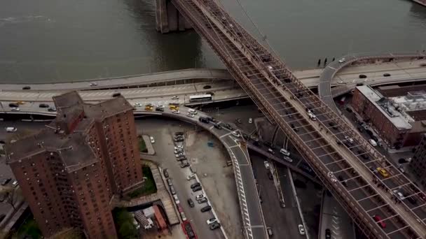 Luchtfoto Van Brooklyn Brug — Stockvideo