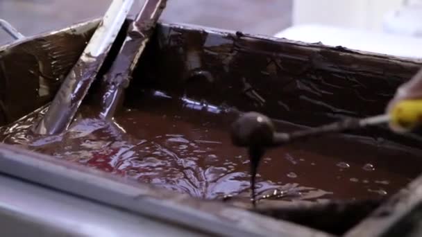 Filmagem Fazer Trufas Chocolate — Vídeo de Stock
