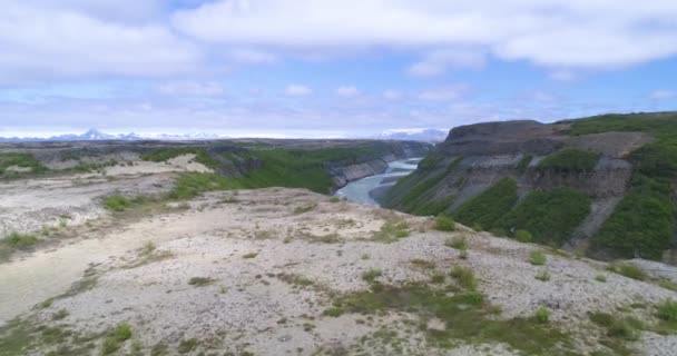 Flygfoto Glaciärflodkanjon Islandet — Stockvideo