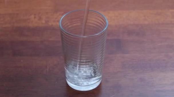 Pouring Water Glass — Stock Video