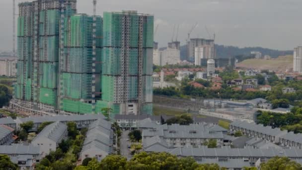 Timelapse Cloudy Day Construction Zoom Out Effect Selangor Malezja — Wideo stockowe