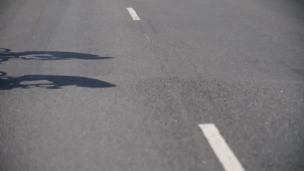 Two Cyclist Riding Road — Stock Video