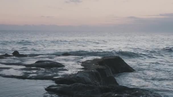 バリ島タナー ロット寺院の波 — ストック動画