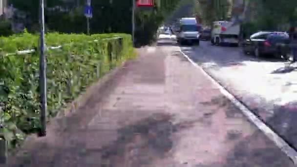 Hyperlapse Promenad Genom Zürich Förorten Solig Dag — Stockvideo