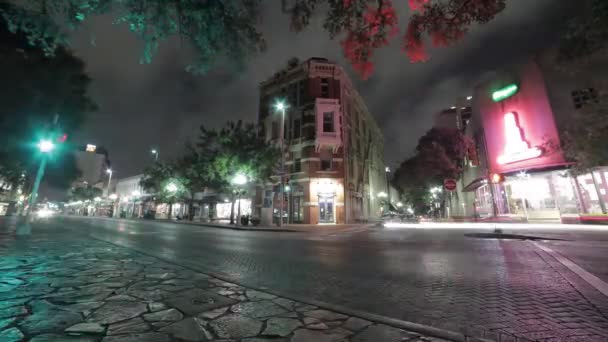 Time Lapse Street Corner Downtown San Antonio Που Δείχνει Μεγάλο — Αρχείο Βίντεο