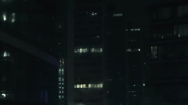 Światła Samochodów Ulice Budynki Night City — Wideo stockowe